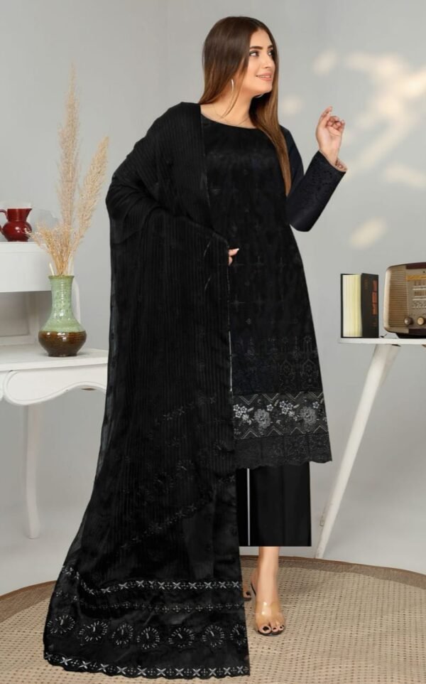 Special black suit embroidery lawn for Samar season